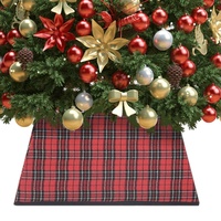 VidaXL Weihnachtsbaumrock Rot und Schwarz 48x48x25 cm