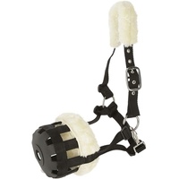 Covalliero Maulkorb Teddyfleece, Fressbremse, Webpelz, schwarz, Cob, Pferd, mehrfach