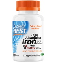 Doctor's Best Doctors Best High Absorption Iron 27mg 120