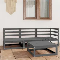 VidaXL 4-tlg. Garten-Lounge-Set Grau Massivholz Kiefer - Grau