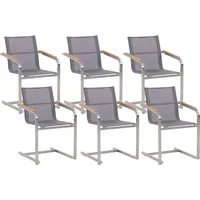 Beliani Gartenstuhl Grau Silber 55x56x85