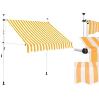 VidaXL Einziehbarmarkise 150 cm orange/weiß gestreift