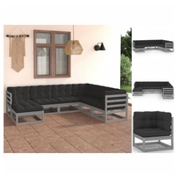 VidaXL Garten-Lounge-Set 7-tlg. grau Kiefer