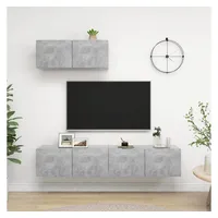 VidaXL TV-Schränke 3 Stk. Betongrau Holzwerkstoff