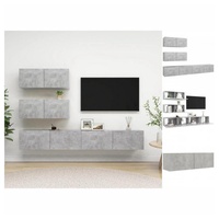 VidaXL 4-tlg. TV-Schrank-Set Betongrau Holzwerkstoff