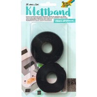 Folia Klettband schwarz, 2 Rollen