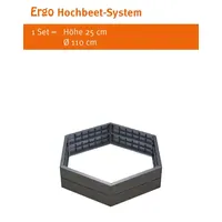 GARANTIA ERGO Hochbeet System Ø110 x 25 cm Schwarz