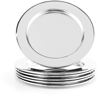 Echtwerk Untersetzer Ø Serviettenring-Set (dekoratives Glasuntersetzer 6t, 6tlg, Edelstahl,