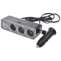 IWH 019014 Zigarettenanzünder-Verteiler 3 x Zigarettenkupplungen 1 x USB