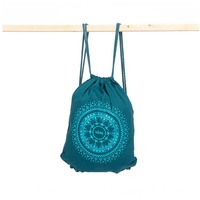Bodhi Turnbeutel GymBag Ethno Mandala, petrol mit Print aqua,
