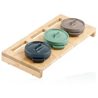 Mahlzeit Mini Cocotte Set mit Holzständer | 3 x