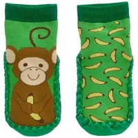 Playshoes Unisex Kinder Hüttenschuhe Hausschuh, Affe, 24/25