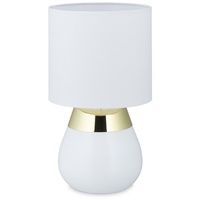 Relaxdays Tischlampe, ovale Nachttischlampe mit Touch, H x D: