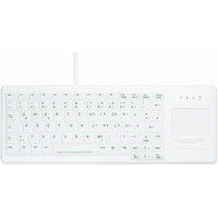 Active Key Desinfizierbare Hygiene-Tastatur mit Touchpad, vollversiegelt, weiß, USB,