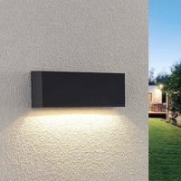 LINDBY LED-Außenwandleuchte 24 cm, down, grau, IP65