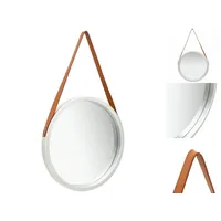 VidaXL Wandspiegel mit Riemen 50 cm Silbern