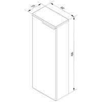 Fackelmann Bad-Hochschrank Luna Anthrazit matt 30,5 cm