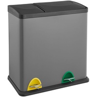 Svita TC2Combo35 Mülleimer grau 35 Liter 12+23l Treteimer Trennsystem