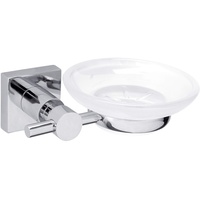Tesa Hukk Seifenschale mit Wandhalterung, satiniertem Glas und verchromtem
