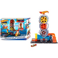 HOT WHEELS City Super Reifenshop Spielset, Geschenk für Kinder