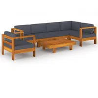 VidaXL Modell 1 Loungeset dunkelgrau Akazienholz