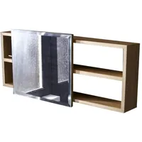 Tikamoon Badspiegel Spiegel mit Ablagefläche Badezimmer Teak unbehandelt neu
