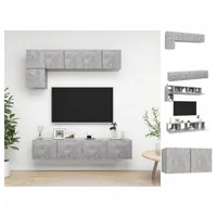 VidaXL 5-tlg. TV-Schrank-Set Betongrau Holzwerkstoff