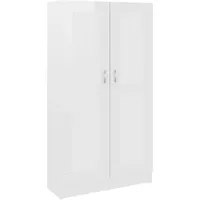 VidaXL Bücherschrank Hochglanz-Weiß 82,5x30,5x150 cm Holzwerkstoff