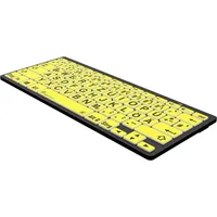 LogicKeyboard LargePrint Black on Yellow Mini PC, Bluetooth, DE