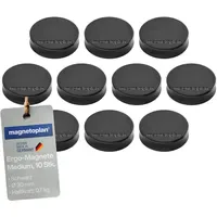 Magnetoplan Ergo-Magnete, medium, schwarz, Pack a 10 Stück