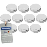 Magnetoplan Ergo-Magnete, medium, silber, Pack a 10 Stück