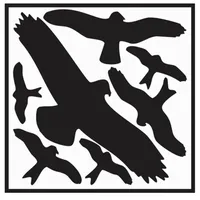 PROMAT Aufkleber L290xB320 mm Vogelschutzset,Vogelsymbole Folie selbstkl.