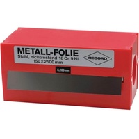 Record Metallfolie D.0,250mm VA 1.4301 L.2500mm B.150mm