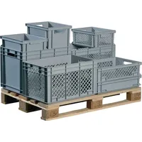Lockweiler Transportstapelbehälter L400xB300xH170mm grau PP Durchfassgr.Seitenwände durchbrochen