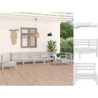 VidaXL Garten-Lounge-Set 6-tlg. weiß Kiefer
