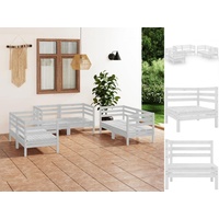 VidaXL Garten-Lounge-Set 6-tlg. weiß Kiefer