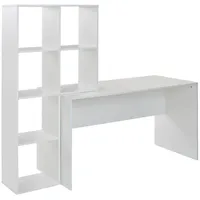 KADIMA DESIGN Schreibtisch mit Regal, Puristisches Design, Melaminharzbeschichtung. 170x59x144