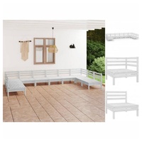 VidaXL Garten-Lounge-Set 10-tlg. weiß Kiefer