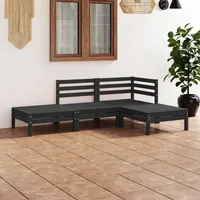 VidaXL Gartenlounge-Set schwarz