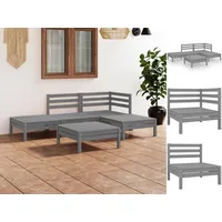 VidaXL Garten-Lounge-Set 5-tlg. Massivholz Kiefer grau