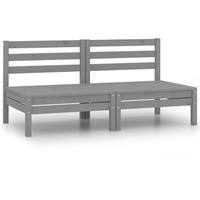 VidaXL Garten-Mittelsofas 2 Stk. Loungesofa grau
