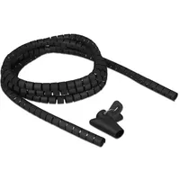 DeLock Spiralschlauch Kabelkanal mit Einziehwerkzeug, 15mm, 2.5m, schwarz, Spiralkabel