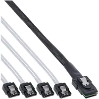 InLine SAS Anschlusskabel, Mini-SAS SFF-8087 an 4x SATA, 1:1,