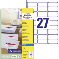Avery Zweckform AVERY Zweckform Adressetiketten J4792-25 weiß 63,5 x