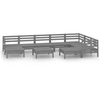 VidaXL Garten-Lounge-Set 10-tlg. Massivholz Kiefer grau