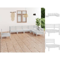 VidaXL Garten-Lounge-Set 7-tlg. Massivholz Kiefer weiß