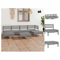 VidaXL Garten-Lounge-Set 7-tlg. grau Kiefer