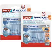 Tesa POWERSTRIPS® Klebehaken Large Transparent Inhalt: 4 St.