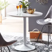 FineBuy Esstisch FineBuy Esszimmertisch Rund 75x75x74cm Weiß Hochglanz Küchentisch