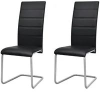 VidaXL Freischwinger 2 Stk. Schwarz Kunstleder